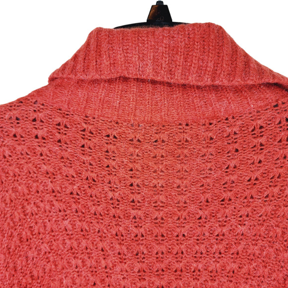 Eileen Fisher Alpaca Wool Cardigan Women S Burnt Orange Button Up Long Italian - Picture 7 of 13